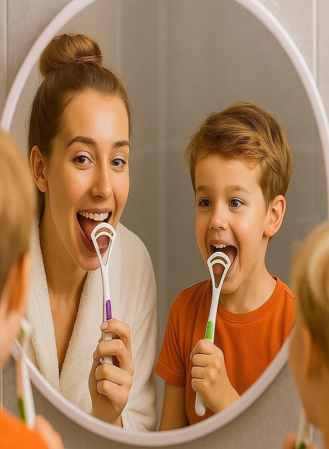 BLISSBORN Plastic Tongue Cleaner, Fights Bad Breath & Oral Health Care Improved Taste Sense, For adult & children Flexible Handle Easy to Use (Pack of 4) (Multicolor) - Image 3